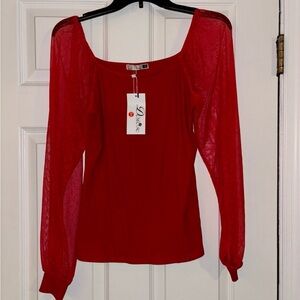 DOROSE Womens Mesh Long Sleeve Shirts Casual Blouses Tops